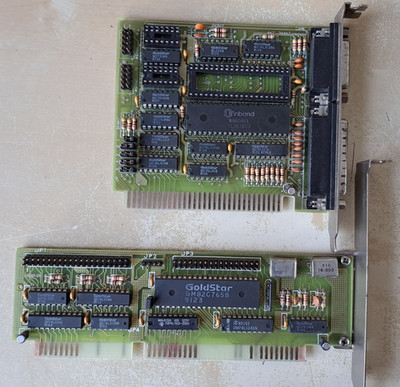 16-bit ISA Goldstar  Hard Disk/Floppy Controller + 8-bit ISA IO Card Winbond