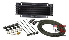 Derale 13611 Series 9000 Plate and Fin Transmission Oil Cooler , Black