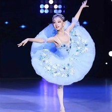 Adult Women Professional Ballet Tutu Dress Girls Kids Ballerina Party Costume