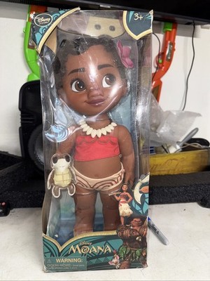 NIB Disney Store Exclusive 15'' Young Moana Doll with Turtle & Shell Necklace