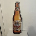 Vintage Amstel Light Beer Bottle Shaped Metal Sign Man Cave