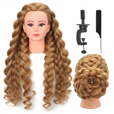 Mannequin Head Human Hair for Hair Styling Practice - Realistic Female Maniki...