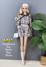 5PCS For Fashion Royalty Integrity Poppy Parker NuFace Doll Outfit Shoes Bag 1/6