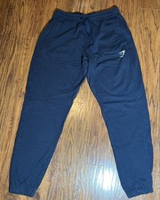 Gymshark Joggers Mens Dark Navy Fleece Workout Sweatpants Gym Sz Medium EUC