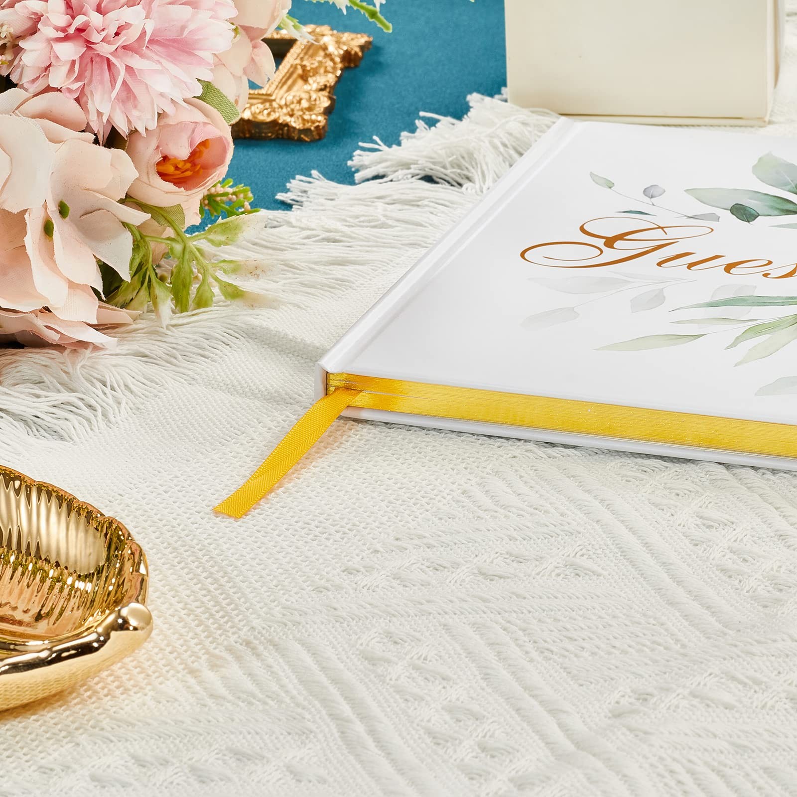 как выглядит Wedding Guest Book - Guest Sign in Book - Wedding Reception Registry Book - H... фото