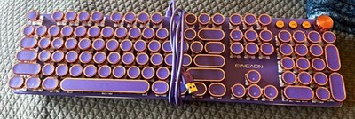 EWEADN V820 Mechanical Wired USB Keyboard Purple/Gold Backlit Detachable