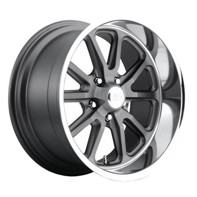 US Mags Rambler Wheel 15''x7'' Textured Gray With Diamond Cut Lip Mustang 1965-197