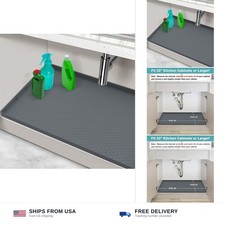 Under Sink Mats for Kitchen Waterproof 31" x 19", Silicone Under Kitchen Sink...