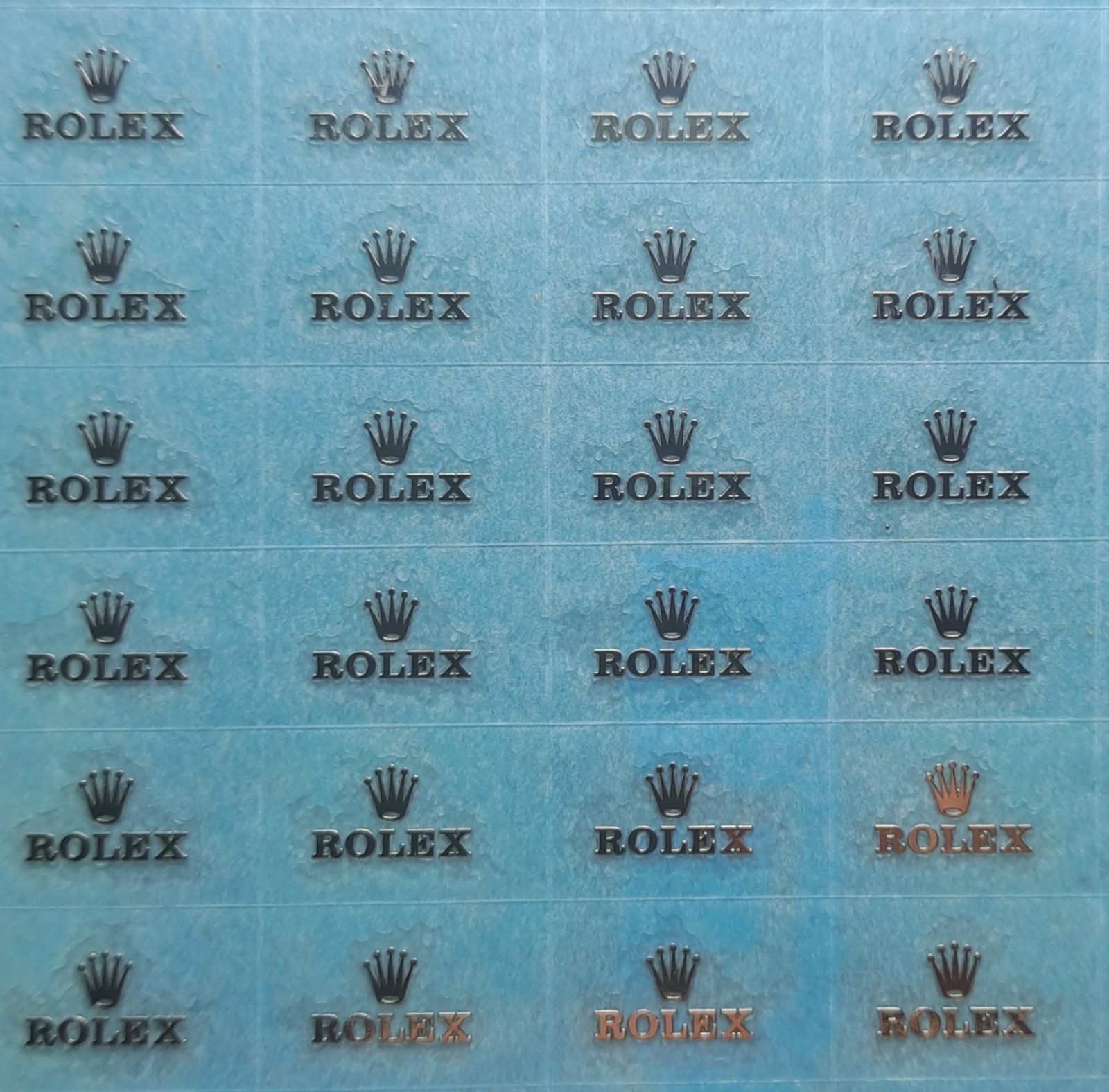 Lotto di 4 Adesivi Sticker Logo Rolex Silver Quadrante Orologio