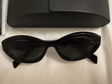 Prada SPR 26Z 16K-08Z Black Cat Eye Sunglasses 55-16 145mm UV 400