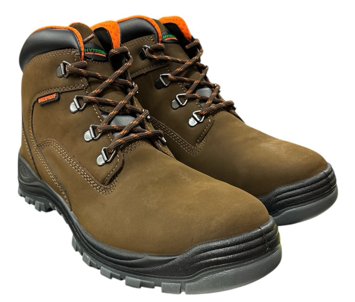Hytest Knox 2 Steel Toe Waterproof Leather Brown Work Boot US Men Size 8W Male Hytest Unisex 8 main image 3