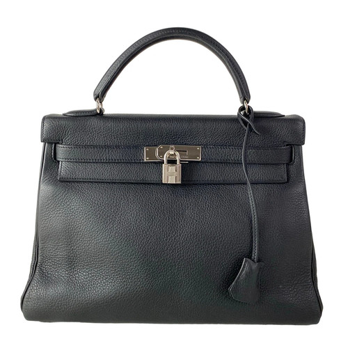 HERMES Kelly 32 Black Togo Square B Handbag