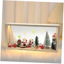 3D Shadow Box 10"X5" Picture Frame LED Night Light Wind Up Tune: Jingle Bells