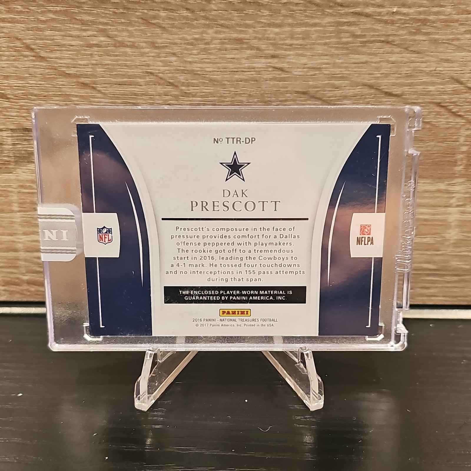 Panini 2016 National Treasures Tremendous Treasures Dak Prescott RC MEM 1/1 view 2