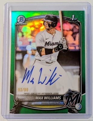  2025 Bowman Draft - Max Williams 1st Bowman True Green Refractor Auto /99 