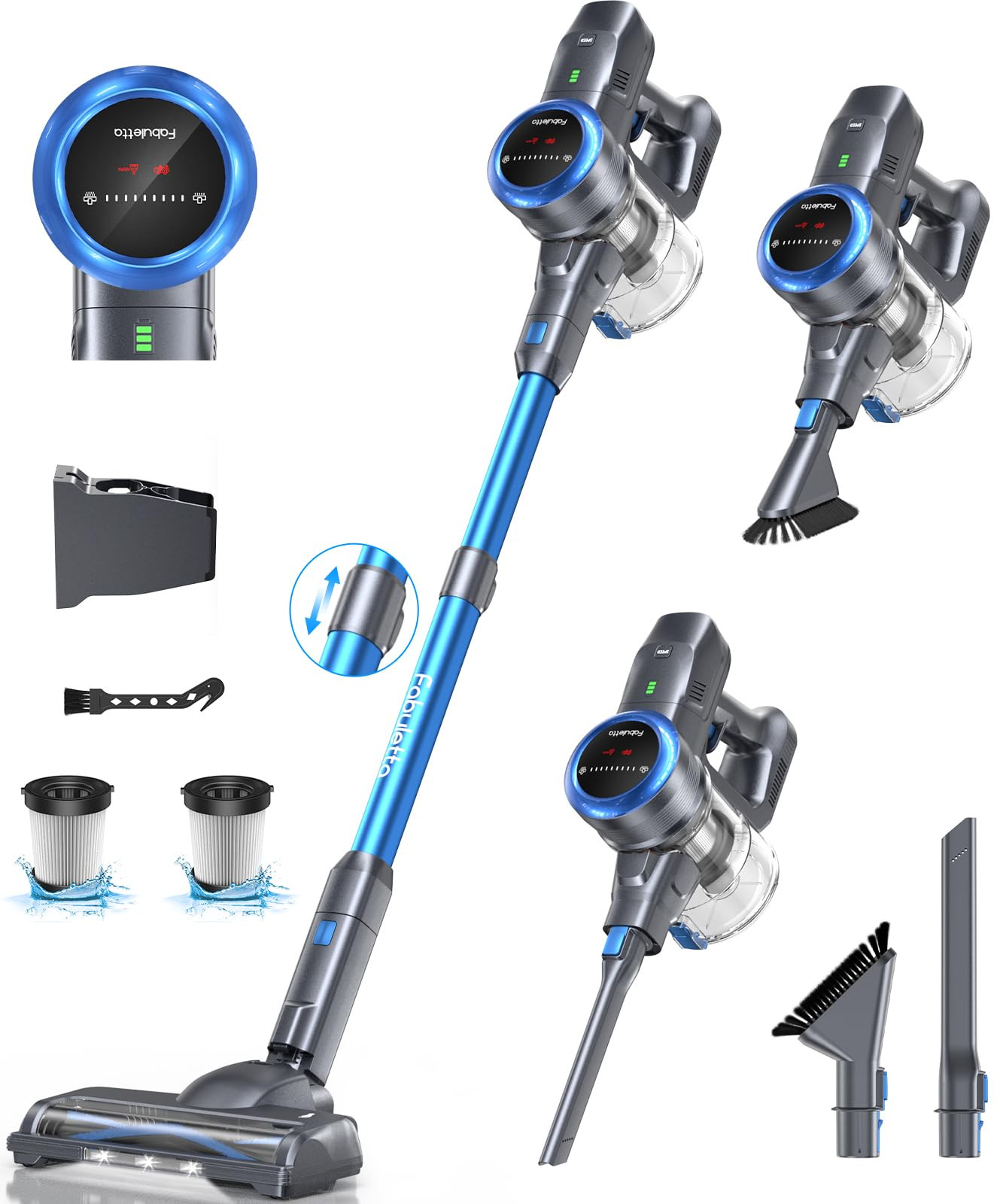 Cordless Vacuum Cleaner, Self-Standing Brushless Stick Vacuum for Home, 15-50...