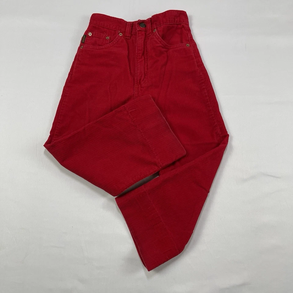 Vintage Polo Ralph Lauren Pants Boys Red Corduroy Preppy Casual Size 12S W24 L30 - Image 4 of 4