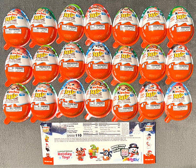 Lot of 21 Unopened Kinder Joy Surprise Egg Toys - Christmas 2024 - No Candy