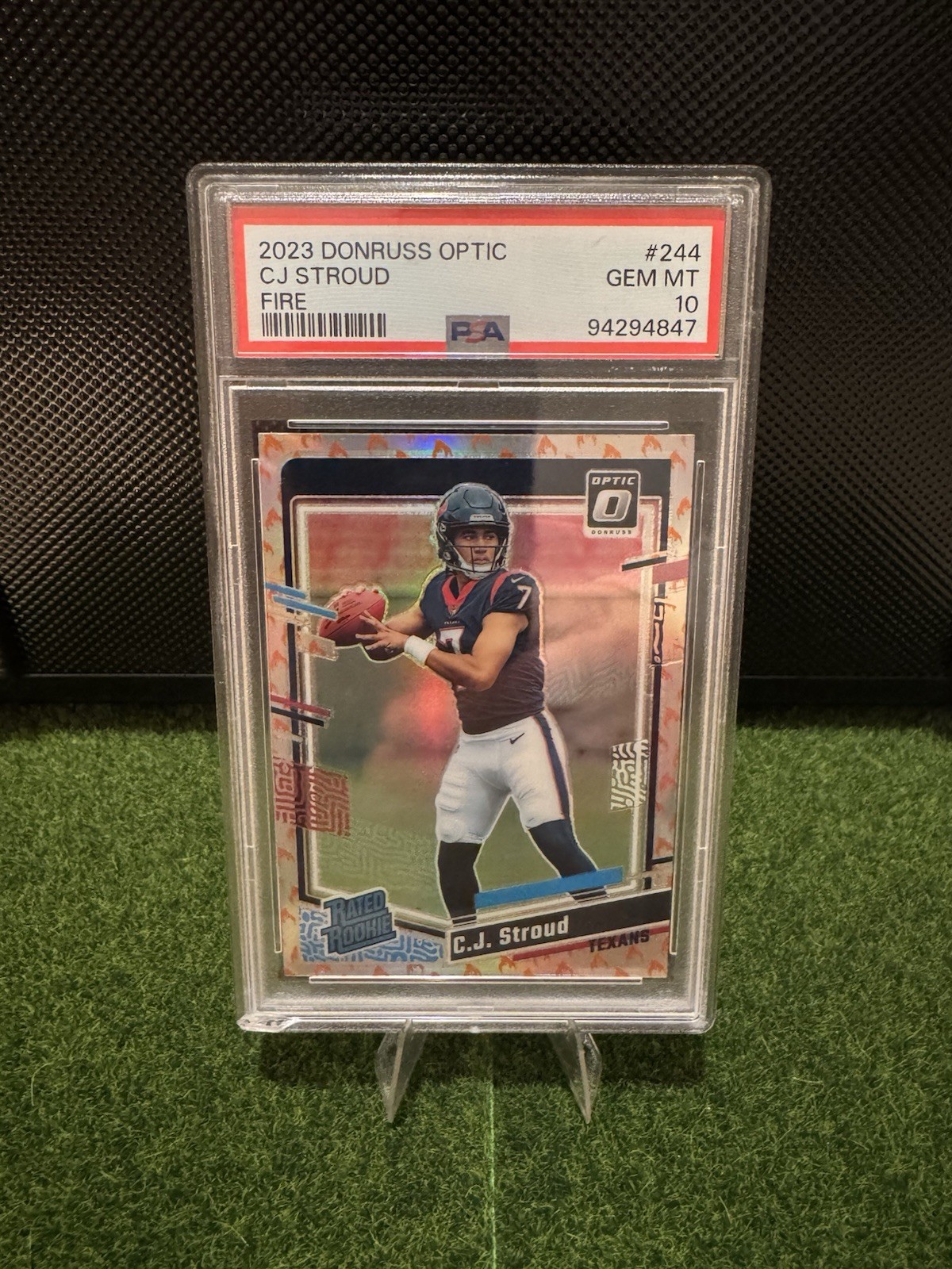 2023 Panini Donruss Optic - Rated Rookie CJ  Stroud #244 Fire Prizm (RC) PSA 10