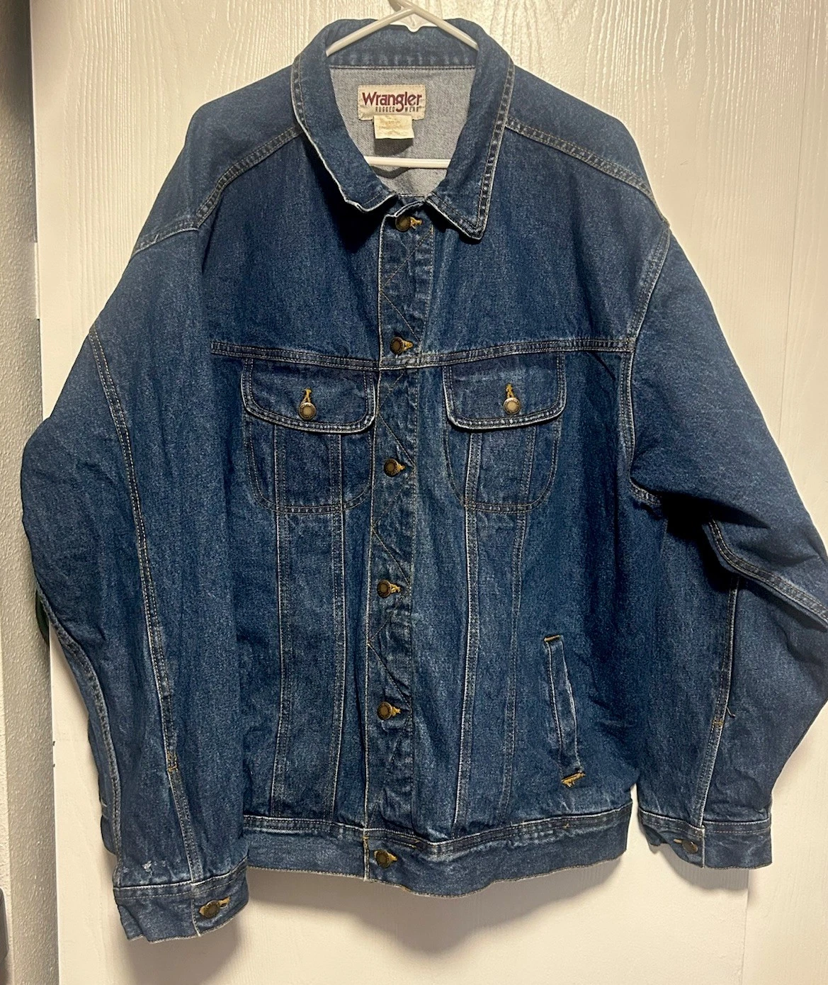 Vintage Wrangler Rugged Wear Men’s 3XL Denim Jean Jacket Button Front
Opens in a new window or tab