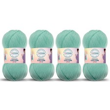 Cotton Love 4- Skeins Pack 55 Cotton 45 Acrylic Yarn Cotton Yarn 4 x 3.52 O...