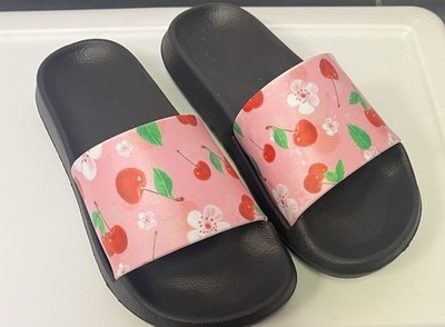 Fuojuvelie kids Slides for Boys Girls Quick Drying Sandals Cherry blossom size 3
