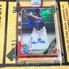 2019 Bowman Chrome Draft Josh Mears Red Refractor Autograph 1/5 San Diego Padres