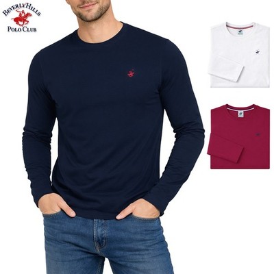 Herren Langarm T-Shirt 100% Baumwolle POLO CLUB BEVERLY HILLS S M L XL XXL 3XL