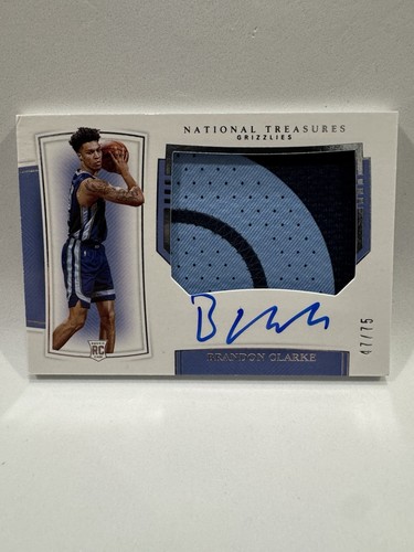 2019 Panini National Treasures Brandon Clarke [Patch Autograph] #126 card