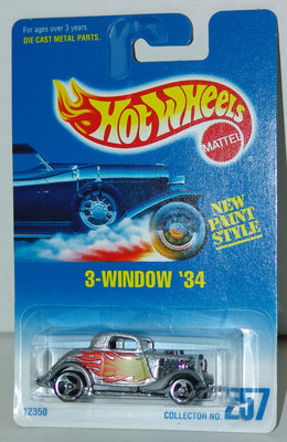 Hot Wheels 1997 3-Window 34 #257 1934 Ford 3-Window Coupe 3 Spoke