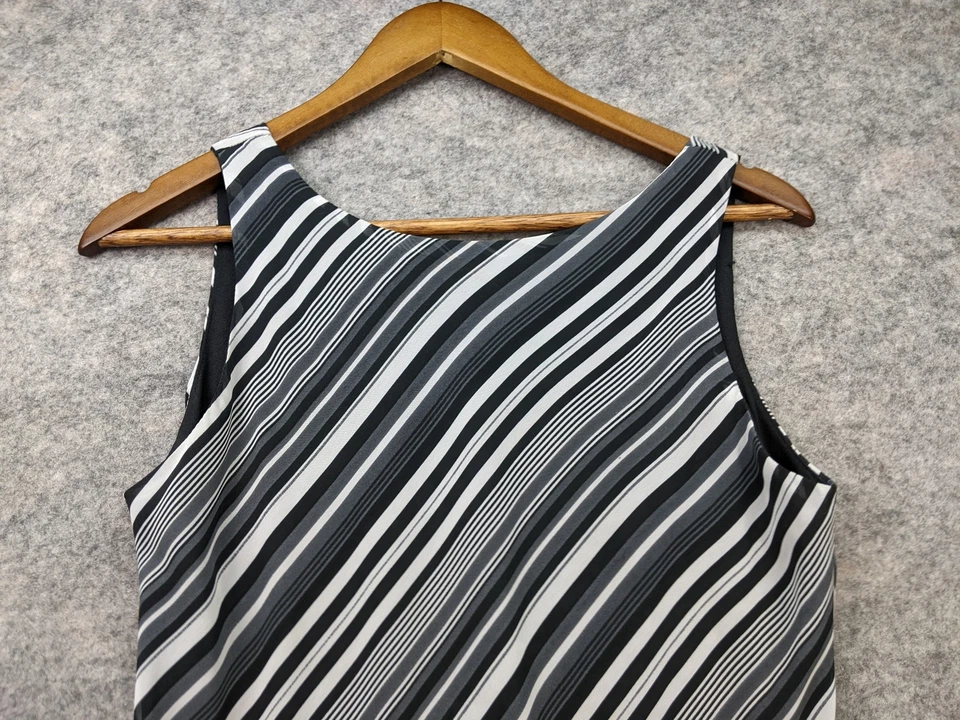 Vestido Alyn Paige Mujer S Gris Negro Funda Semi Transparente Mini Sin Mangas  Foto 3 de 4