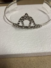 Queen Tiara Crown Wedding Bridal Party Prom Pageant SilverTone CRYSTAL w/ Comb1a
