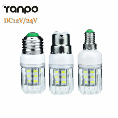 5W E27 E12 E26 E14 LED Corn Light Bulbs 5730 SMD DC 12V 24V Warm Cold White Lamp