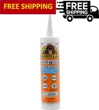 Gorilla Waterproof Caulk & Seal 100% Silicone Sealant, White, 1 Pack, White