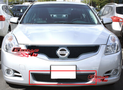 Fits 10-12 Nissan Altima Sedan Lower Bumper Stainless Black Mesh Grille Insert