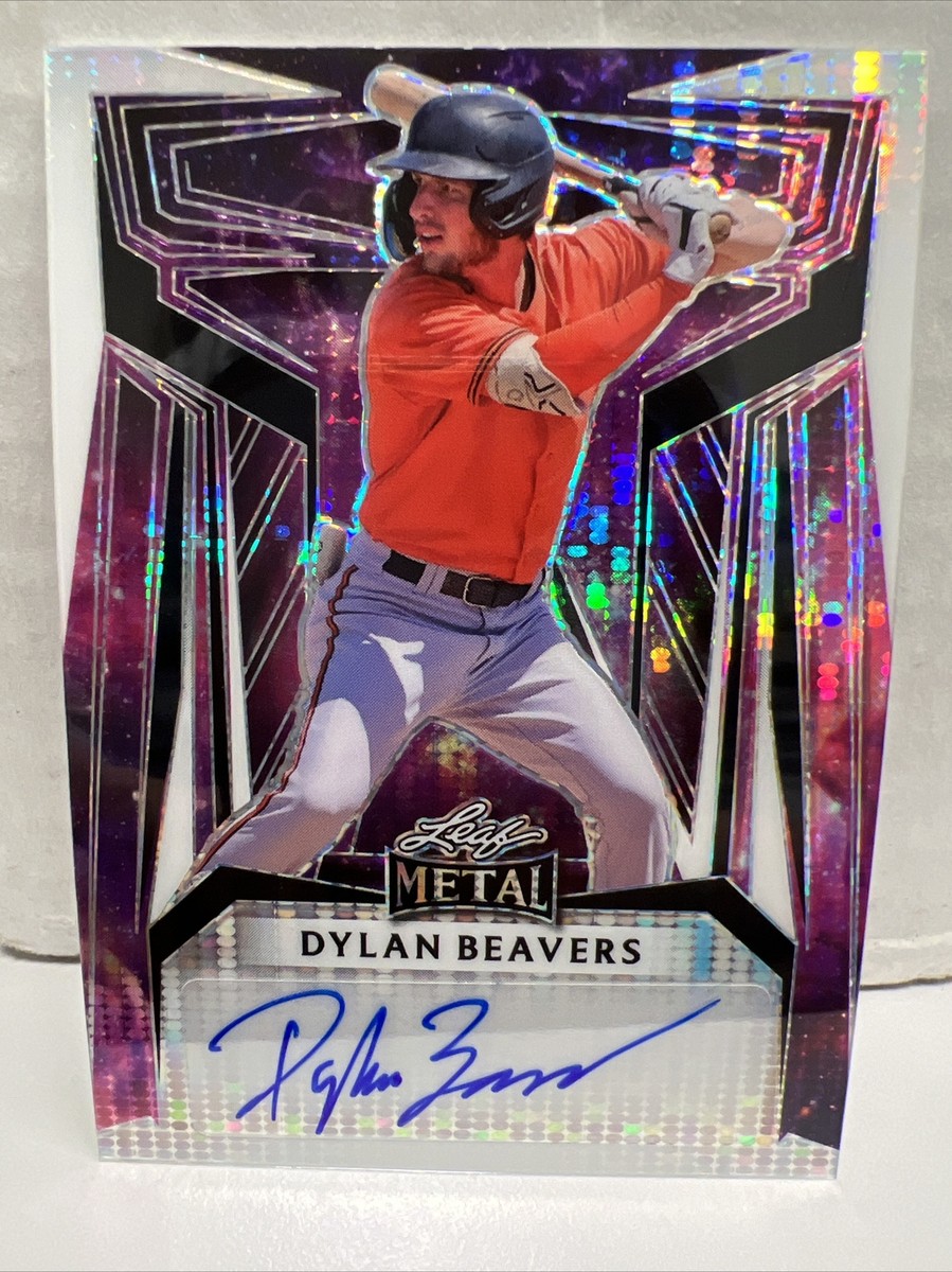 Dylan Beavers 2023 Leaf Metal Purple Pulsar Autograph Rookie Auto
