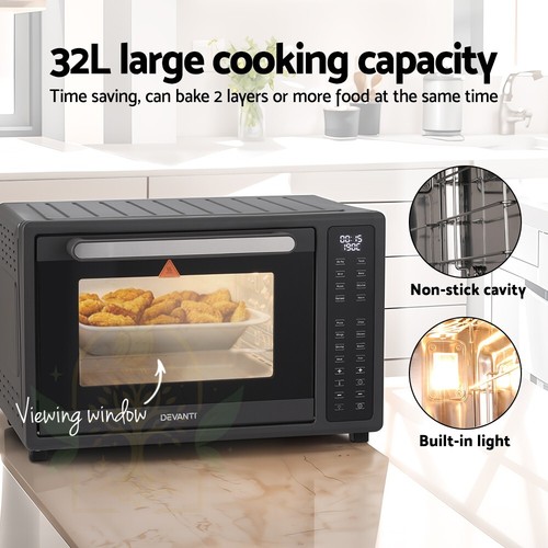 Devanti Air Fryer 32L W/ LCD Touch Oven 1700W - Picture 5 of 7