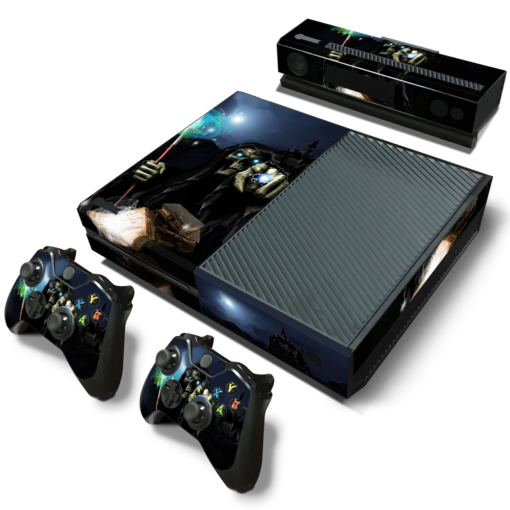 Xbox One Console Skin Decal Sticker Magic Skull + 2 Controller Custom Design Set
