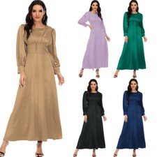Abaya Muslim Women Ramadan Caftan Long Sleeve Maxi Dress Dubai Cocktail Kaftan