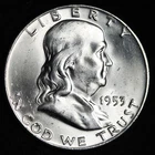 GEM BU UNCIRCULATED UNC MS 1953-D SILVER FRANKLIN HALF DOLLAR BRILLIANT LUSTER