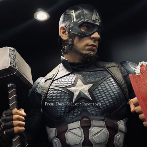 QS 1/1 Capitán América Marvel Iron Man Largo Largo Chris Evans QUEEN STUDIOS - Imagen 7 de 8