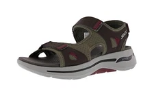SKECHERS MEN'S GO WALK ARCH FIT- MISSION II 229064/OLV HOOK & LOOP STRAP SANDAL