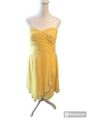 David's Bridal Yellow Strapless Knee Length Dress Size 12 | eBay David's Bridal Yellow Strapless Knee Length Dress Size 12 | eBay
