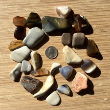 Polished Stones and Crystals Tumbled Rocks Mixed Sizes Natural Colors 10oz Lot