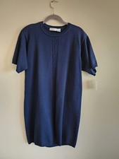 Liz Claiborne Naby Blue Cotton Knot Dress Shift.size Large. NWT