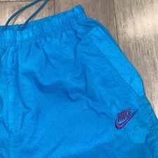 Vtg Nike Pants Windbreaker Track Suit Swoosh Blue Nylon Gray Tag 1990s Medium