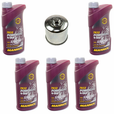 Motoröl Set 15W50 5 Liter Ölfilter KN204C für Triumph America Bonneville Daytona