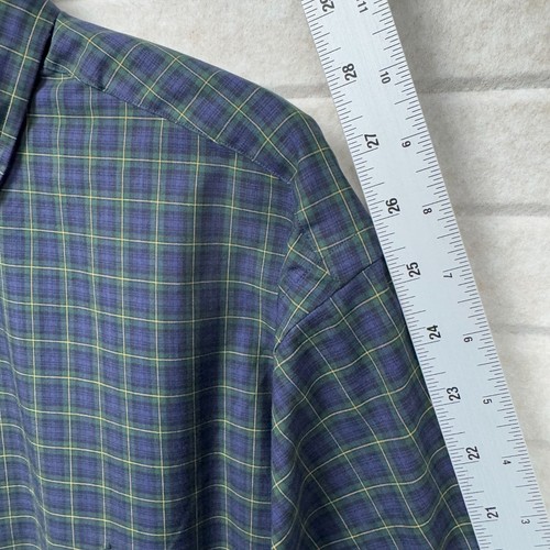 Ralph Lauren Classic Fit Long Sleeve Navy/Green Plaid Button-Down Shirt 17.5 NWT - Picture 9 of 11