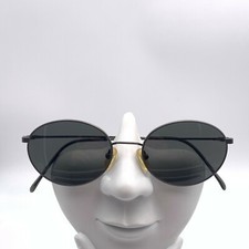 Vintage Rem Daniel Hunter Charcoal Metal Oval Sunglasses Frames