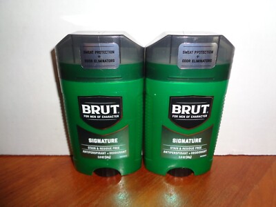 Lot of 2 Brut Signature Antiperspirant/Deodorant Solid Stick 2.0oz. Exp 09/10/27